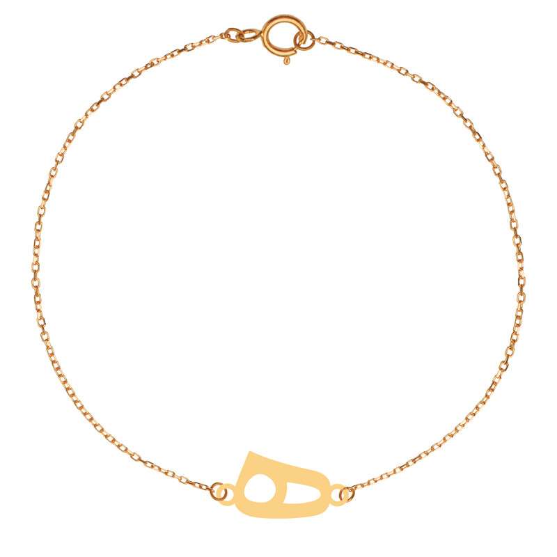 پابند طلا 18 عیار زنانه الن نار مدل N2101 طرح حرف هـ