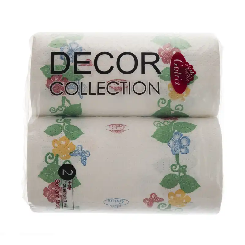 دستمال حوله ای گلریز مدل سفید گلدار S2 بسته 2 عددی