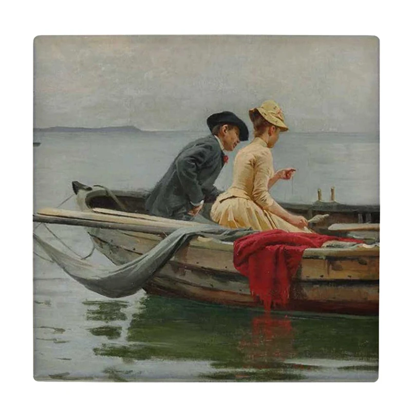 زیر لیوانی طرح عشاق در قایق کد    3888661_2081