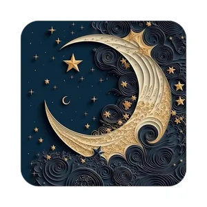 زیر لیوانی کاکتی طرح ماه و ستاره مدل mp53041