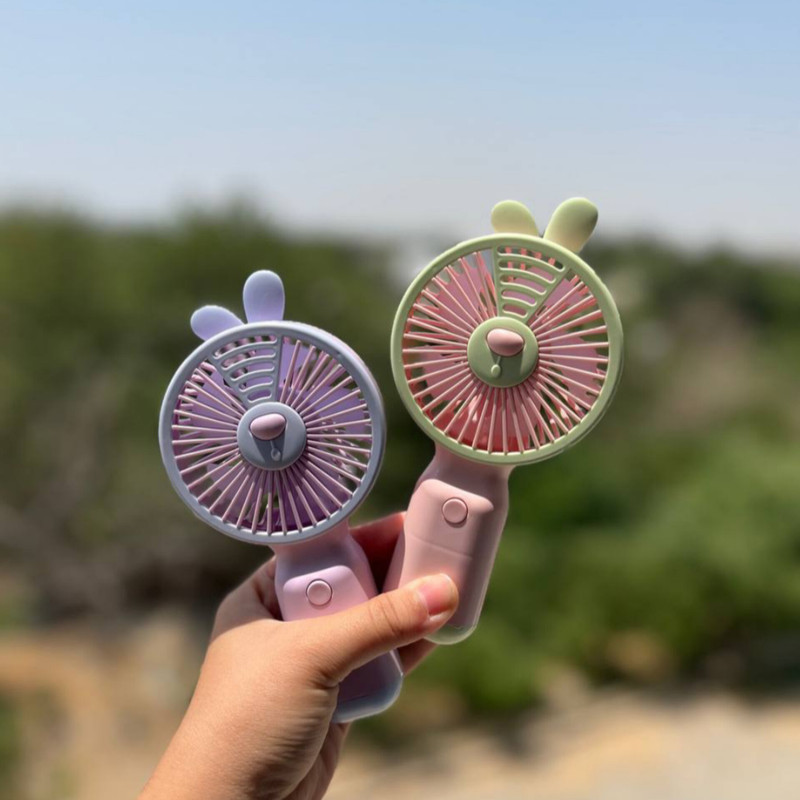 پنکه شارژی مدل مینی فن طرح فانتزی خرگوش ظرفیت 350 میلی آمپر ساعت