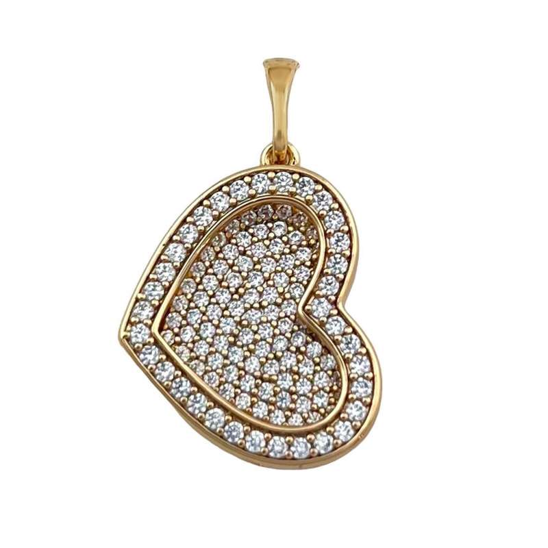 آویز گردنبند زنانه ژوپینگ مدل قلب نگینی کد N4629 آویز گردنبند زنانه ژوپینگ مدل قلب نگینی کد N4629