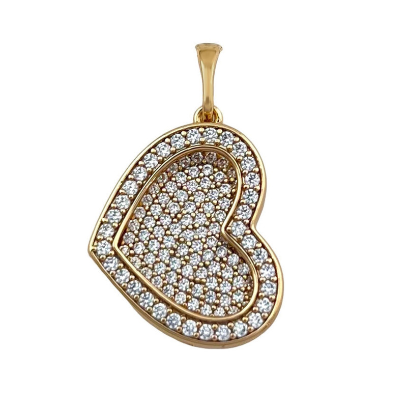 آویز گردنبند زنانه ژوپینگ مدل قلب نگینی کد N4629 آویز گردنبند زنانه ژوپینگ مدل قلب نگینی کد N4629