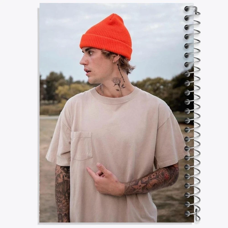 دفتر مشق 50 برگ خندالو مدل جاستین بیبر Justin Bieber کد 19017