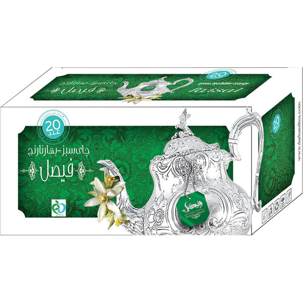 چای سبز و بهار نارنج کیسه ای فیصل مدل Green Tea Bitter Orange بسته 40 عددی