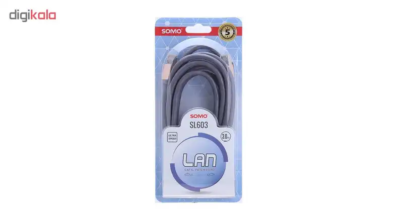 کابل شبکه پچ کورد CAT6 سومو مدل SL603 به طول 3 متر