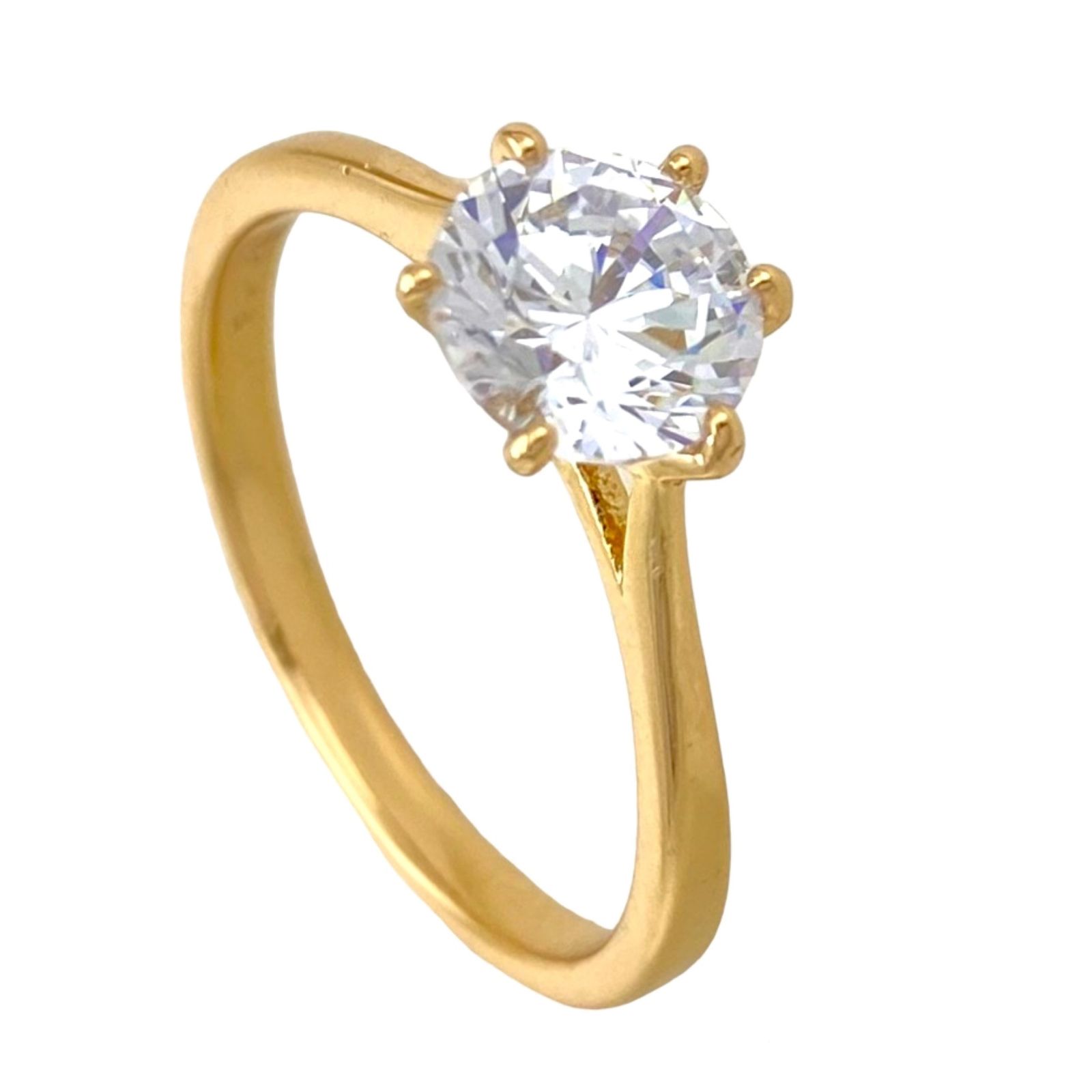 انگشتر زنانه ژوپینگ مدل تک نگین سولیتر کد R4391 -  - 1