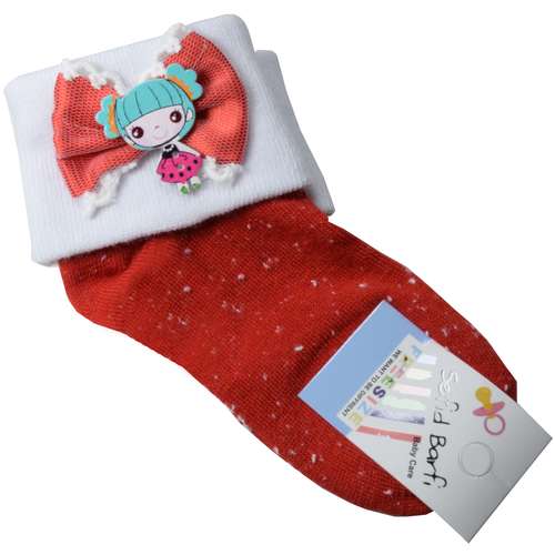 جوراب بچه گانه سفید برفی مدل Toy-Red
