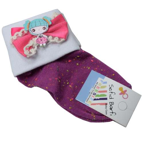 جوراب بچه گانه سفید برفی مدل Toy-01