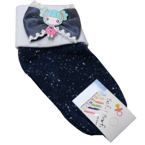 جوراب بچه گانه سفید برفی مدل Toy-Dark Blue