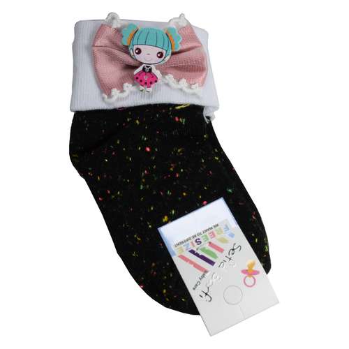 جوراب بچه گانه سفید برفی مدل Toy-Black