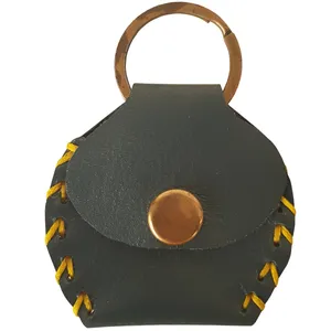 جاسوییچی چرم طبیعی گاوی دست دوز لمونو مدل حرز کد KL742