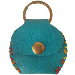 جاسوییچی چرم طبیعی گاوی دست دوز لمونو مدل حرز کد KL744