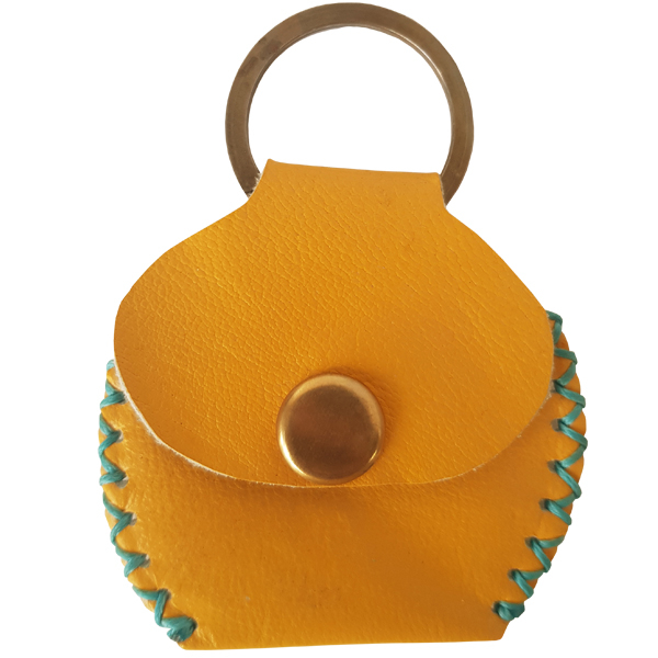 جاسوییچی چرم طبیعی گاوی دست دوز لمونو مدل حرز کد KL745