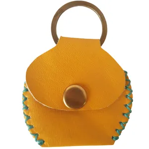 جاسوییچی چرم طبیعی گاوی دست دوز لمونو مدل حرز کد KL745