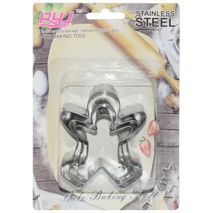 کاتر شیرینی و بیسکوییت استاینلس استیل مدل آدمک بسته 3 عددی 