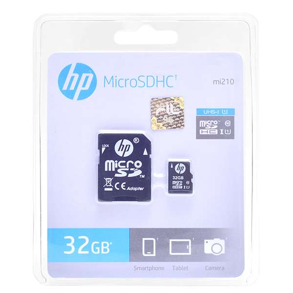 کارت حافظه microSDHC اچ پی مدل Mi210 کلاس 10 استاندارد UHS-I U1 همراه با آداپتور SD ظرفیت 32 گیگابایت کارت حافظه microSDHC اچ پی مدل Mi210 کلاس 10 استاندارد UHS-I U1 همراه با آداپتور SD ظرفیت 32 گیگابایت