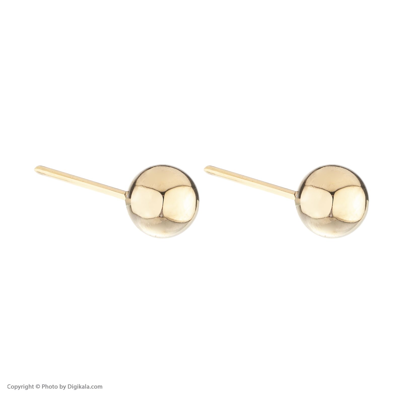 گوشواره طلا میخی 18 عیار زنانه پرسته مدل گوی بزرگ کد WE442 -  - 6