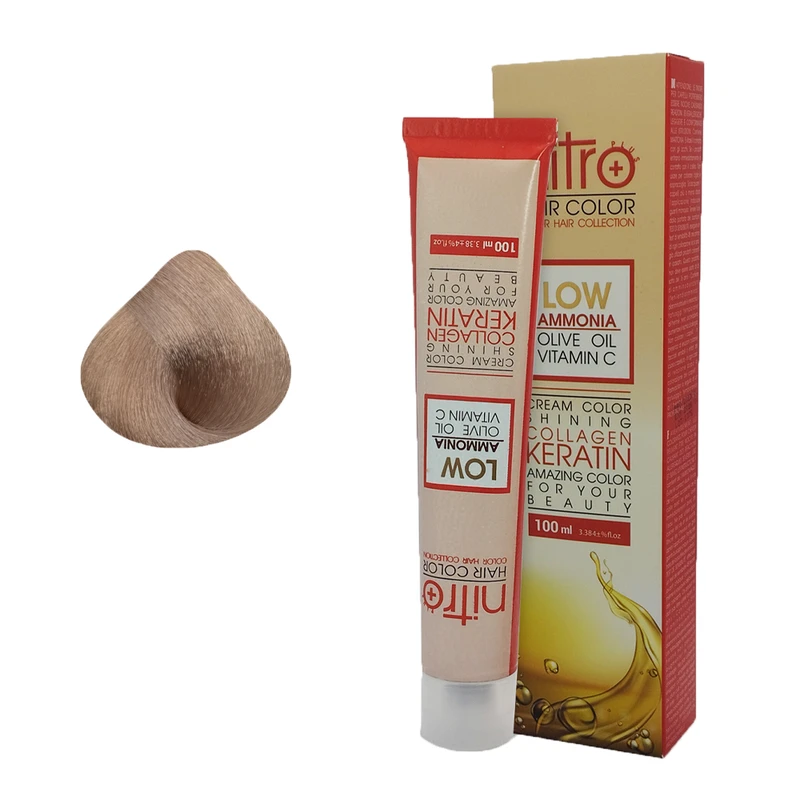 رنگ مو نیترو پلاس شماره 9L حجم 100 میلی‌لیتر رنگ بلوند شکلاتی خیلی روشن