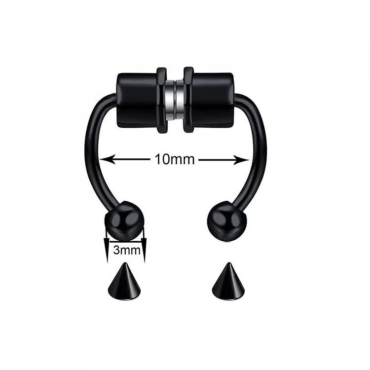 پیرسینگ زنانه مدل مگنتی طرح گوی و نیزه کد Mhr-1