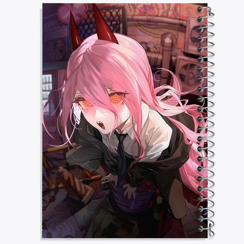 دفتر مشق 50 برگ خندالو مدل پاور انیمه مرد اره ای Chainsaw Man کد 17874