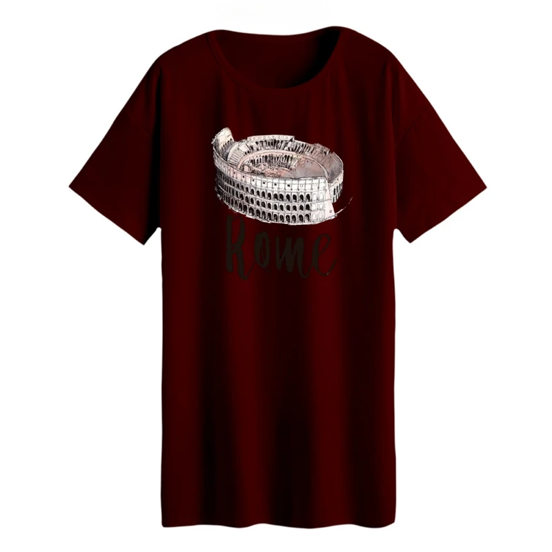 تی شرت لانگ زنانه مدل کلازیوم روم