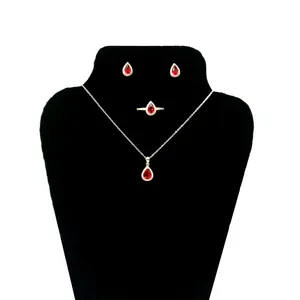 نیم ست نقره طرح اشک کد N87142