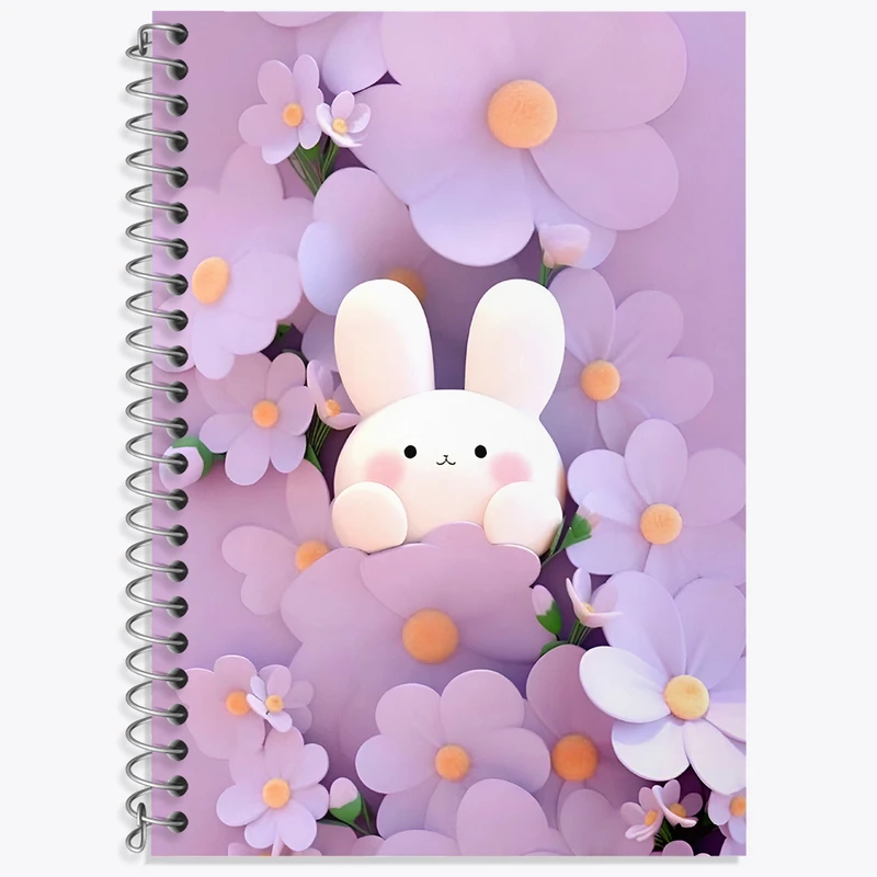 دفتر زبان 50 برگ خندالو مدل دو خط طرح خرگوش کیوت کد N3500