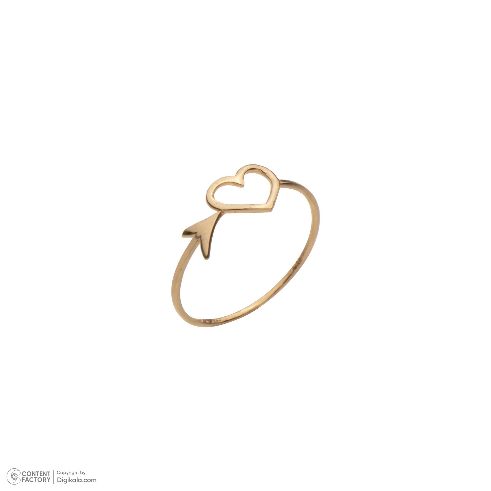 انگشتر طلا 18 عیار زنانه گلدم مدل قلب R-3070020 -  - 4