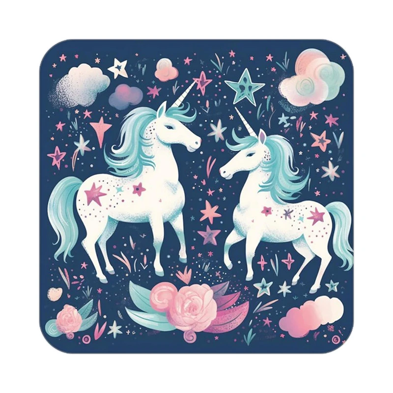 زیر لیوانی کاکتی طرح اسب تک شاخ و یونیکورن مدل mp33358