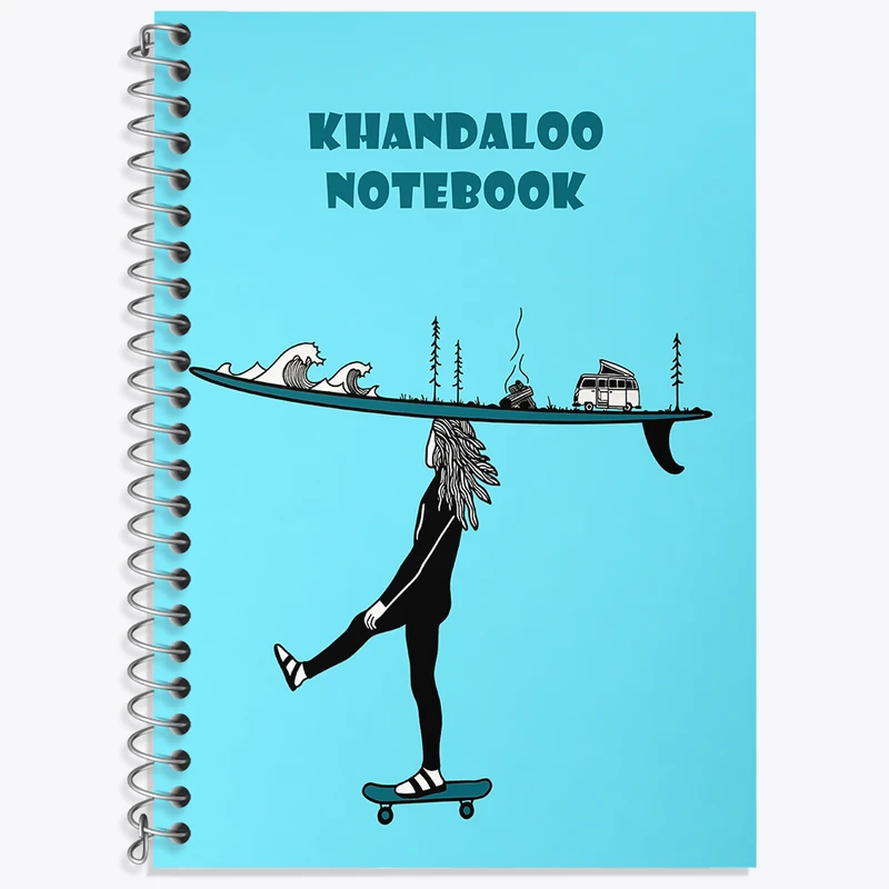 دفتر زبان 50 برگ خندالو مدل دو خط طرح کمپینگ (Camping) کد N5824