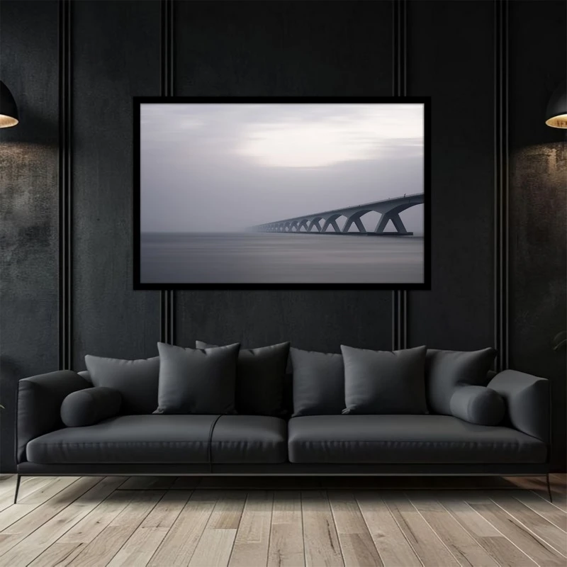 تابلو بکلیت طرح کلاسیک و فانتزی  معماری مدرن پل  مدل B-bu5127