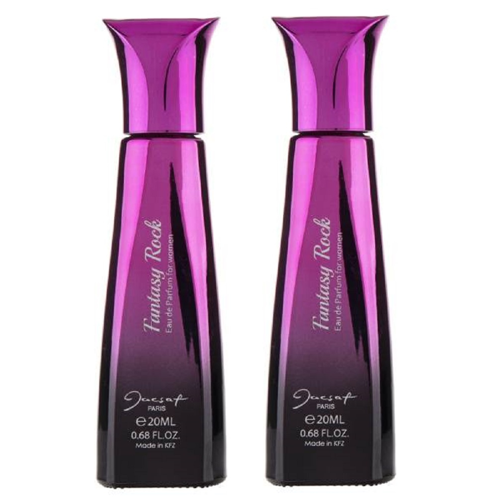 عطر جیبی زنانه ژک ساف مدل fantacy rock حجم 22 میلی لیتر بسته 2 عددی