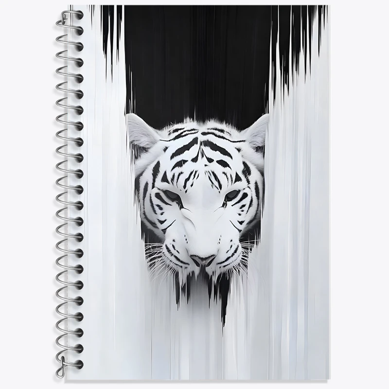 دفتر نت موسیقی 50 برگ خندالو طرح ببر سیاه و سفید کد F5302