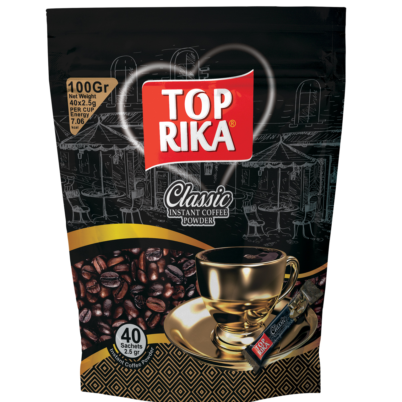 قهوه فوری تاپریکا مدل Classic بسته 40 عددی