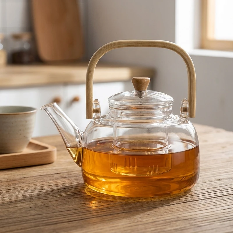 عکس شماره 2 : قوری مدل ویداستی دسته بامبو کد 1369n 800cc
