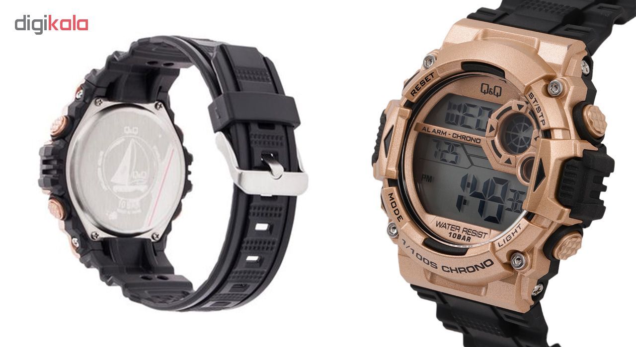 ساعت مچی دیجیتالی کیو اند کیو مدل m146j007y به همراه دستمال مخصوص برند کلین واچ -  - 3
