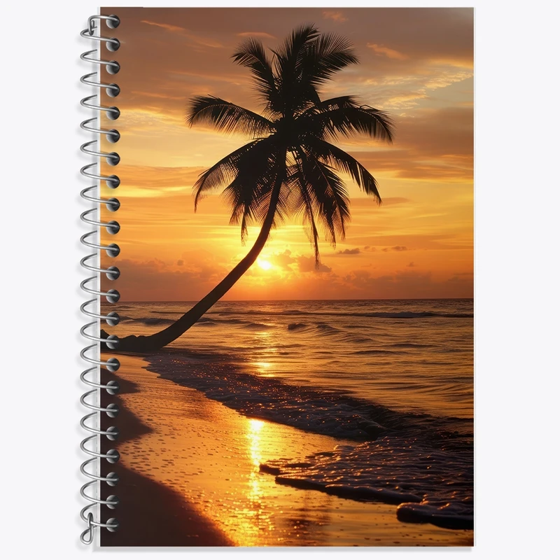 دفتر زبان 50 برگ خندالو مدل دو خط طرح منظره غروب کد F2720