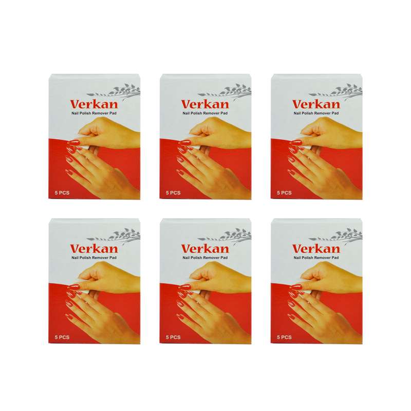 پد لاک پاک کن ورکان مدل Nail Polish بسته 6 عددی پد لاک پاک کن ورکان مدل Nail Polish بسته 6 عددی