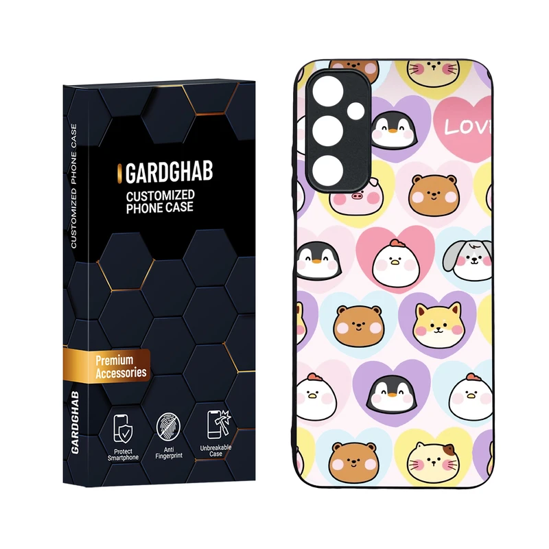 کاور گارد قاب مدل دورژله ای پشت گلس فانتزی مناسب برای گوشی موبایل سامسونگ Galaxy A05s