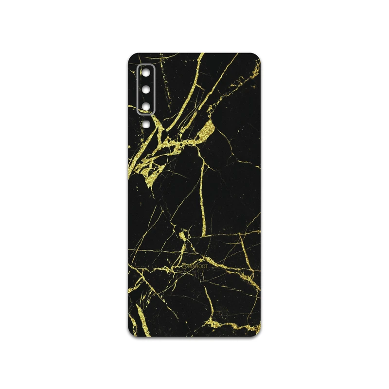 برچسب پوششی ماهوت مدل Graphite-Gold-Marble مناسب برای گوشی موبایل سامسونگ Galaxy A7 2018
