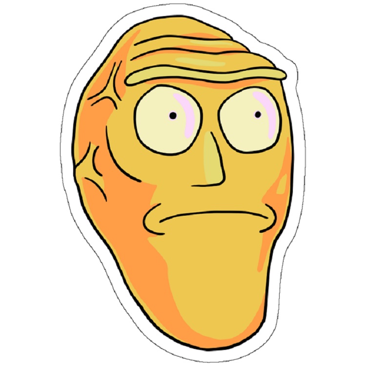 استیکر لپ تاپ مدل Floating Head Pattern From Rick and Morty