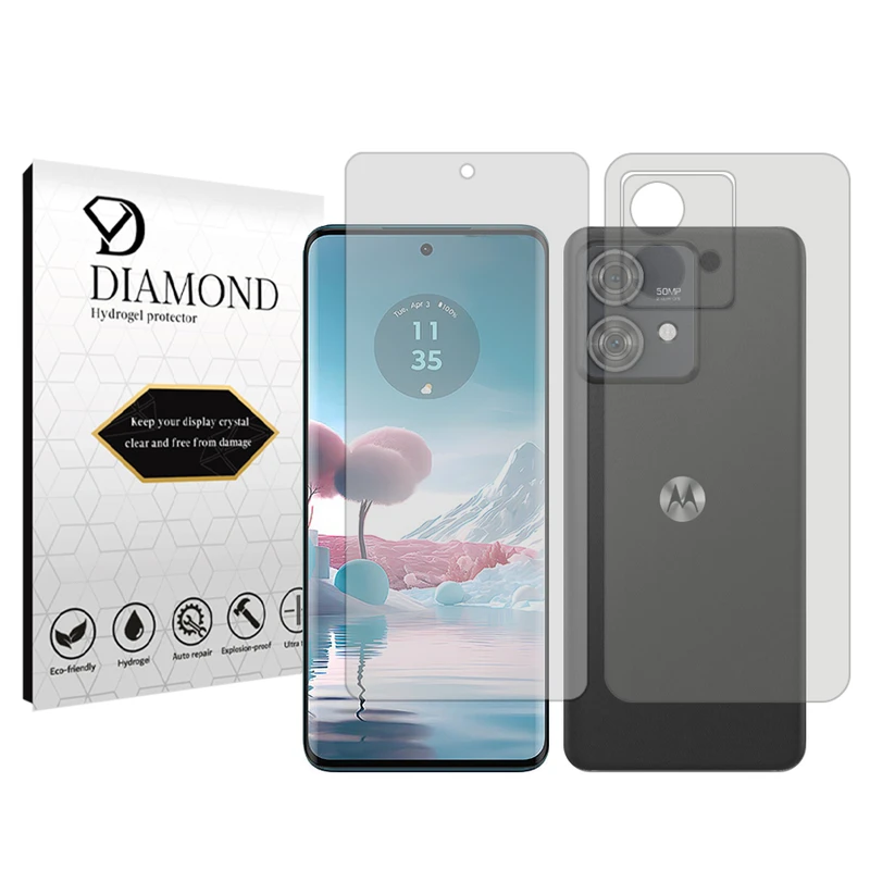 محافظ صفحه نمایش شفاف دیاموند مدل Tough مناسب برای گوشی موبایل موتورولا Edge 40 Neo به همراه محافظ پشت گوشی
