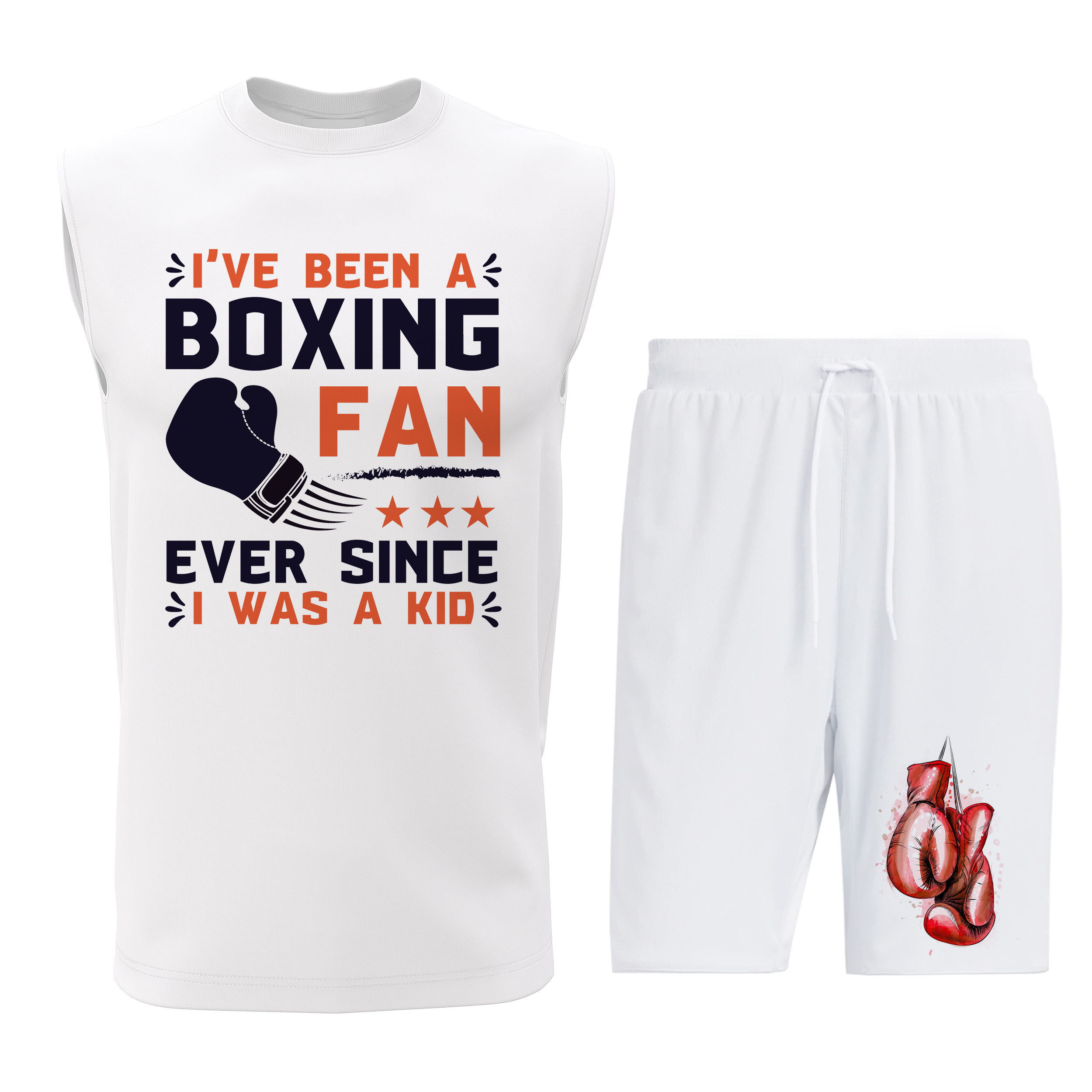 ست تاپ و شلوارک مردانه طرح بوکس مدل B038W