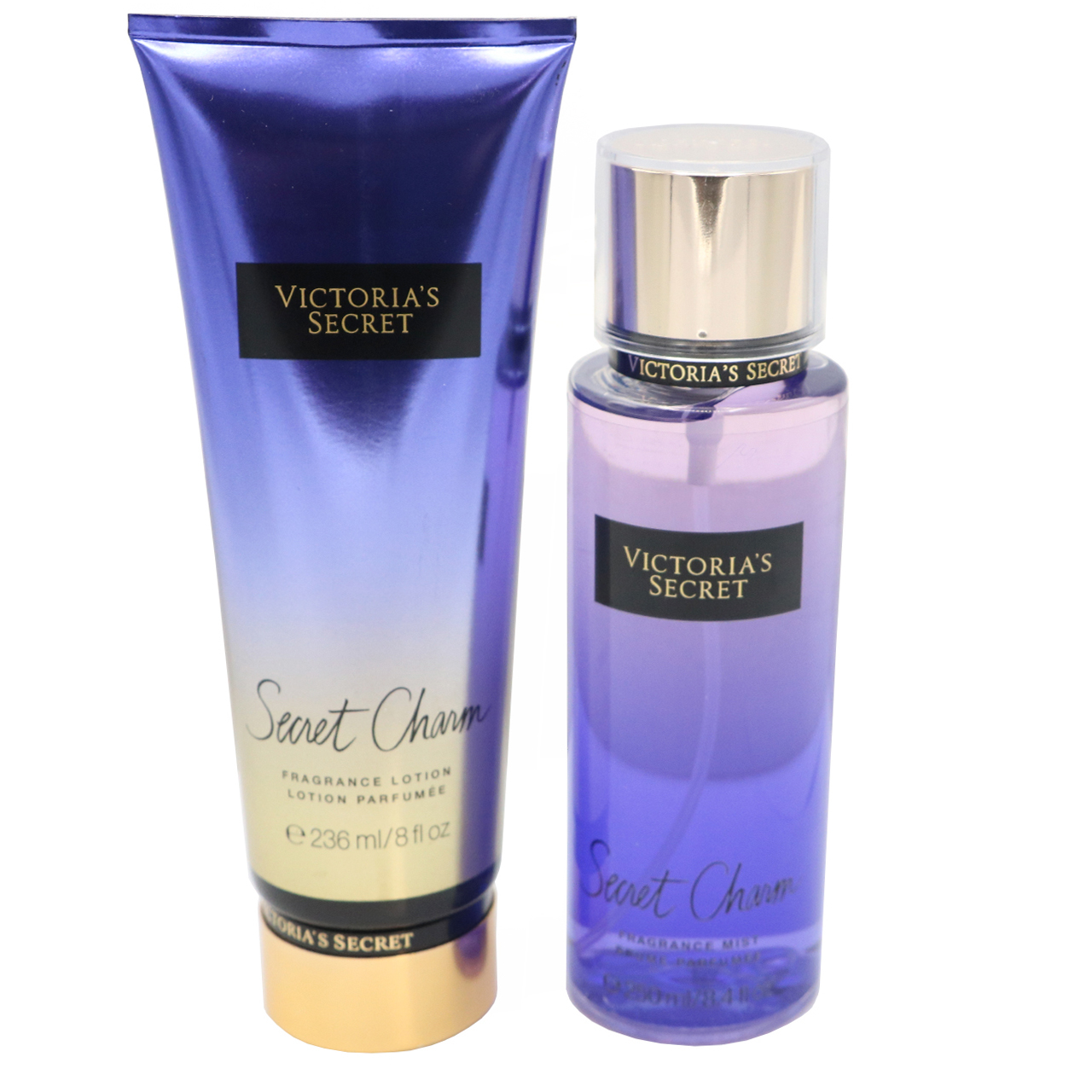 پک لوسیون و بادی اسپلش ویکتوریا سکرت مدل secret charm مجموعه 2 عددی