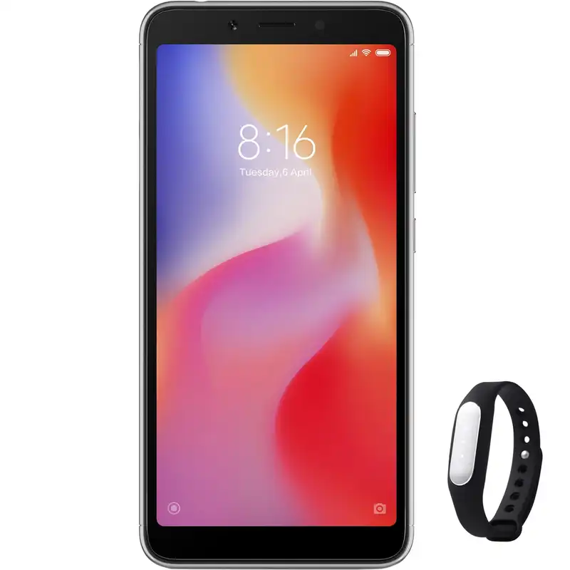 گوشی موبایل می مدل Redmi 6 M1804C3DG دو سیم‌ کارت ظرفیت 64 گیگابایت همراه با مچ بند هوشمند می