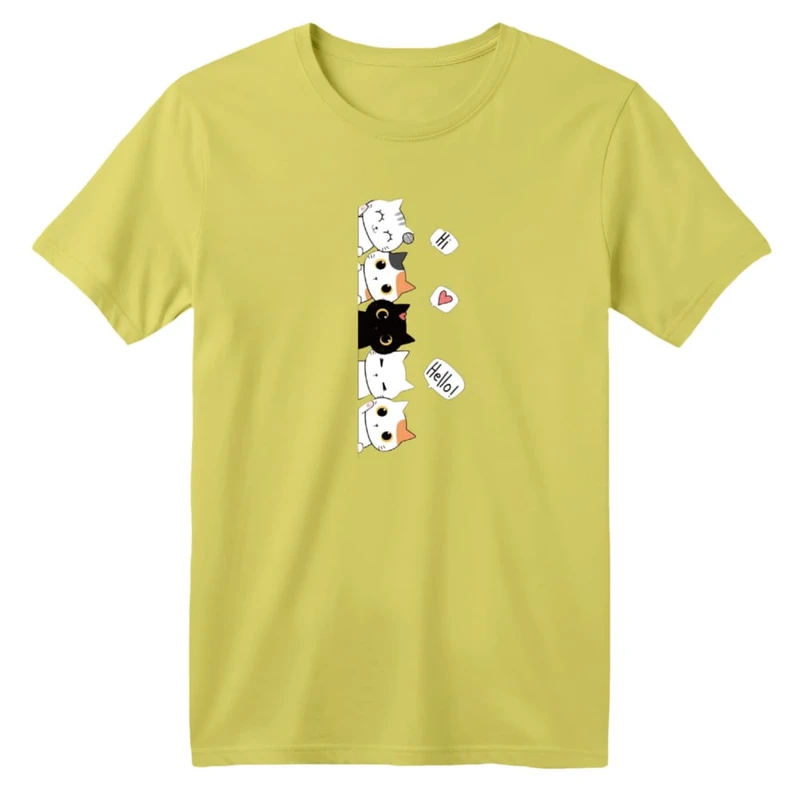 تی شرت آستین کوتاه بچگانه مدل گربه کد ۵