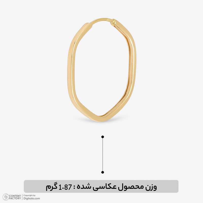 گوشواره حلقه‌ای طلا 18 عیار زنانه گالری طلای مهرسین مدل MK599
