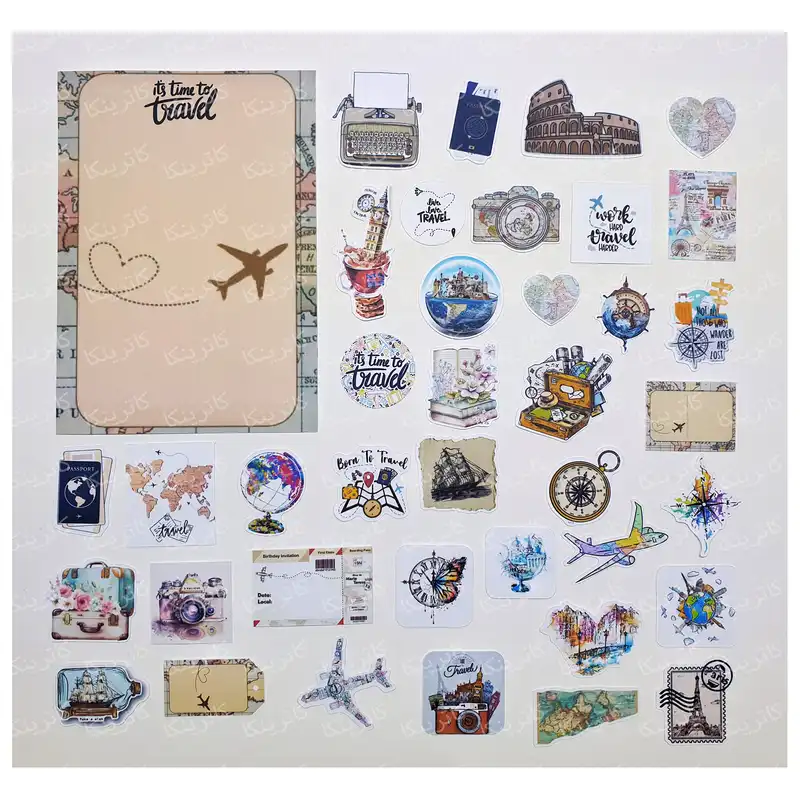 کارت پستال مدل Time to travel بولت ژورنال و اسکرپ بوک