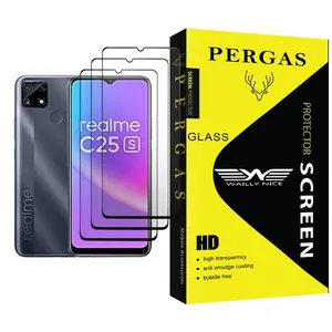 Waily Nice Pergas Glass MIX003 Screen Protector For Realme C25s Pack Of 3